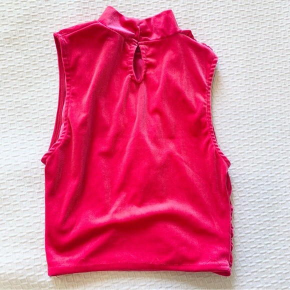 Pink velvet crop top - Picture 4 of 5